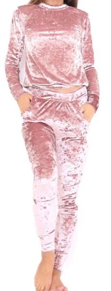 Velvet Hoodies + Long Pants 2 Pieces Female Set Casual Tracksuit