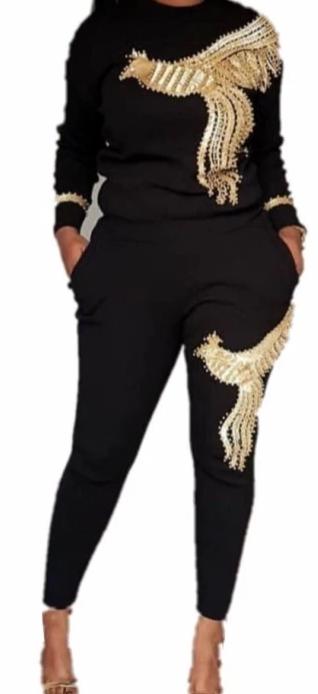 Long sleeve Phoenix Sequined Sweatshirt+ Pants